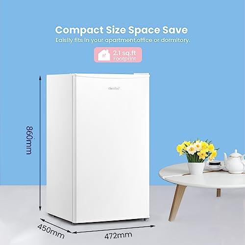 COMFEE' RCD93WH2(E) Under Counter Fridge, 93L Small Fridge with Cooler Box, Interior Light