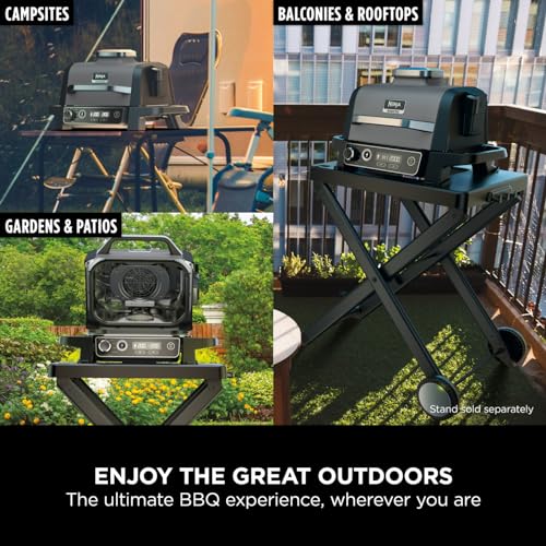 Ninja Woodfire Electric BBQ Grill & Smoker, 7-in-1 Outdoor Grill & Air Fryer, Roast, Bake, Dehydrate