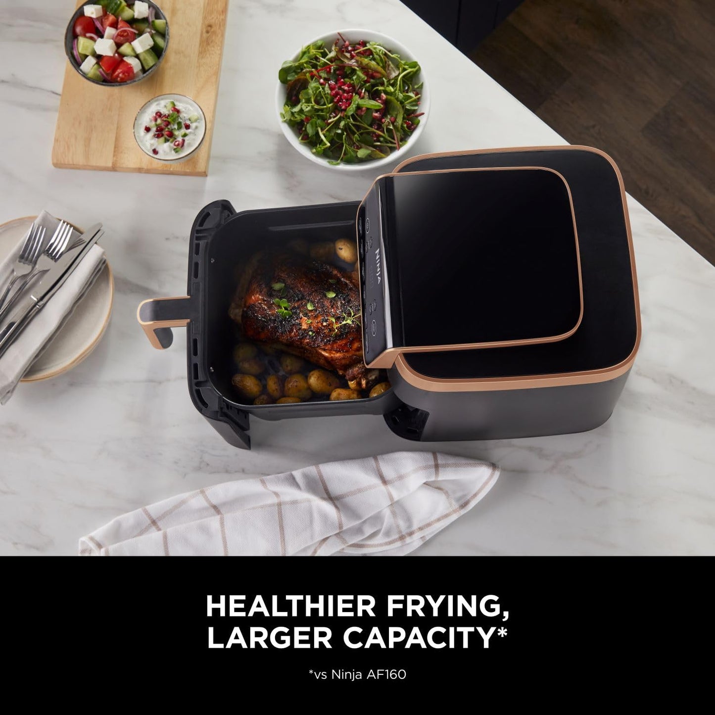 Ninja Air Fryer MAX PRO, 6.2L, Uses No Oil, Large Square Single Drawer, Roast, Bake, Air Fry