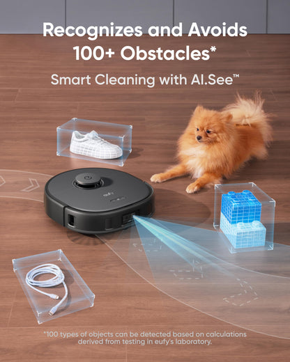 eufy X10 Pro Omni Robot Vacuum Cleaner with Dual Mop, All-in-One Station, 8,000Pa Powerful Suction