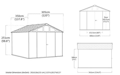 Keter Stronghold 10x11.5 Shed - Grey